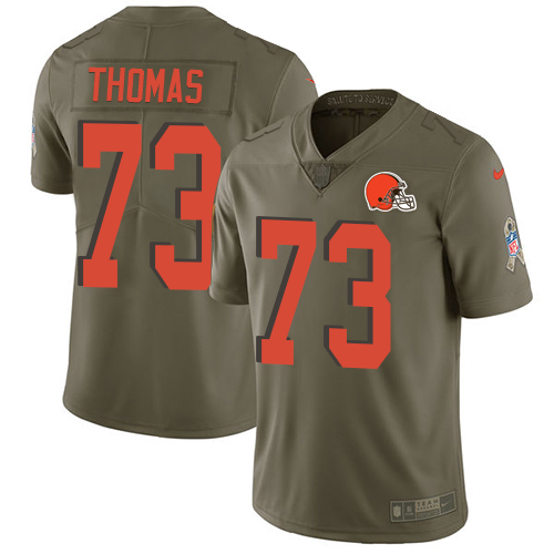Nike Browns #73 Joe Thomas Olive Youth Stitched NFL Limited Salute to Service Jersey - Click Image to Close